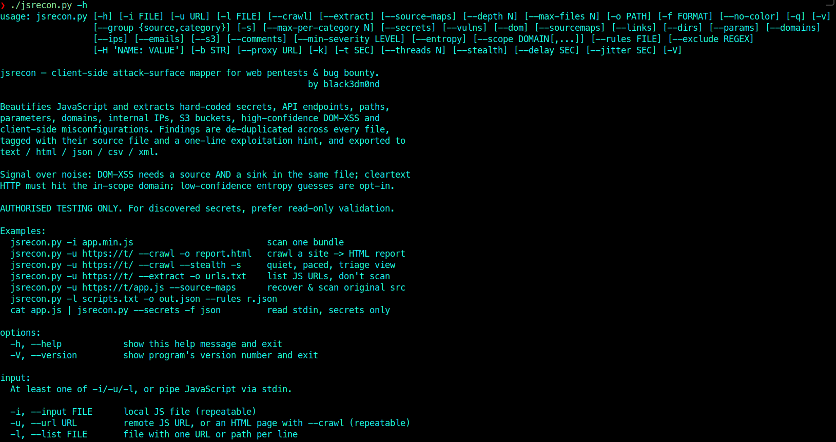 jsrecon capabilities